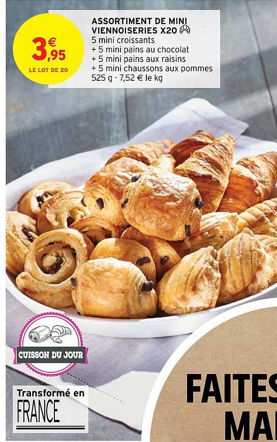 assortiment de mini viennoiseries x20