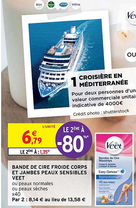 bande de cire froide corps et jambes peaux sensibles veet