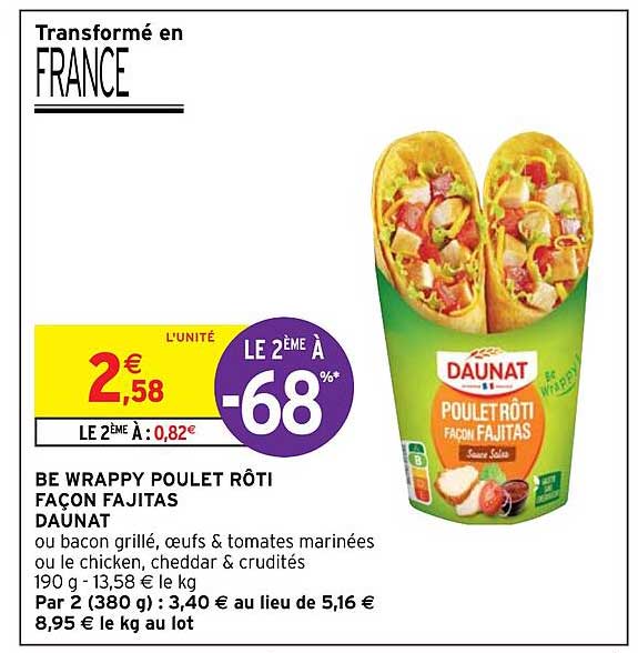 be wrappy poulet rôti façon fajitas daunat