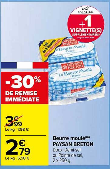 beurre moulé paysan breton