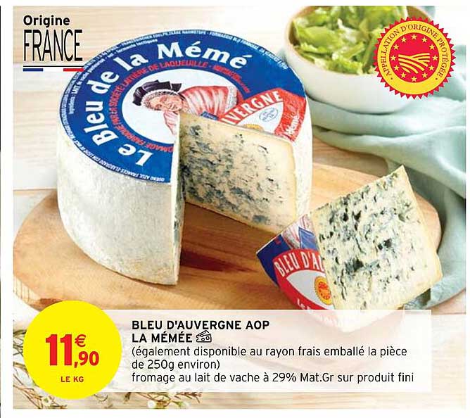 bleu d'auvergne aop la mémée