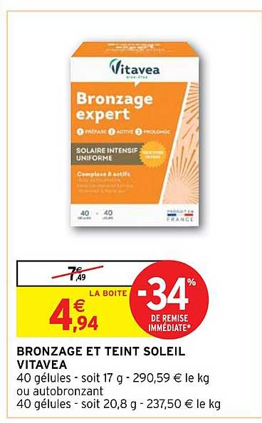 bronzage et teint soleil vitavea