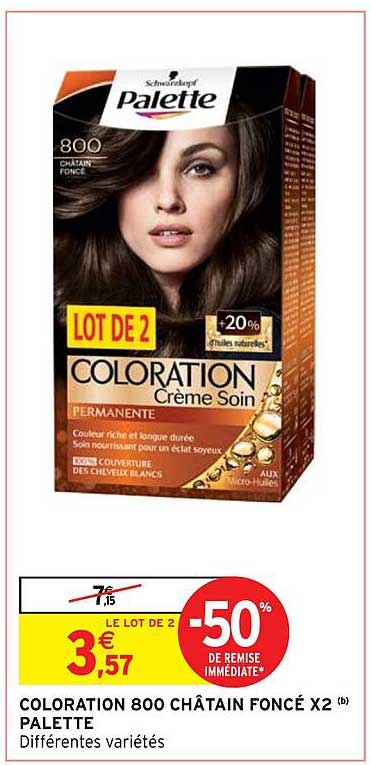 coloration 800 châtain foncé x2 palette