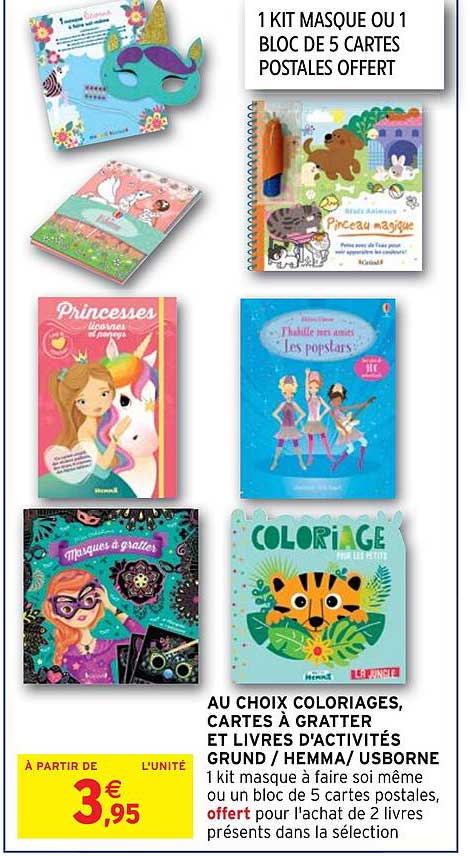 coloriages, cartes à gratter et livres d'activités grund - hemma - usborne