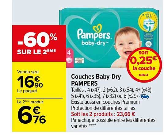 couches baby-dry pampers