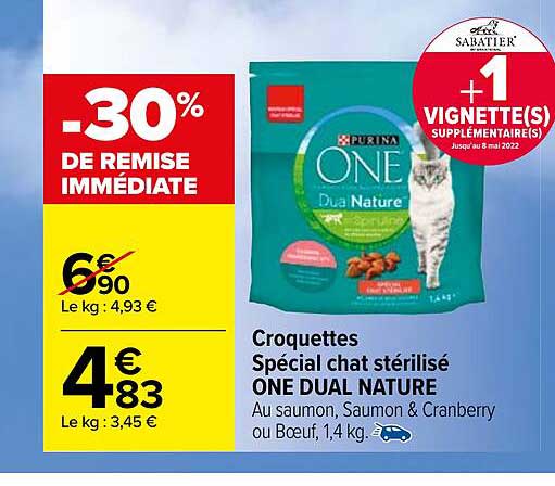 Croquettes Spécial Chat Stérilisé One Dual Nature