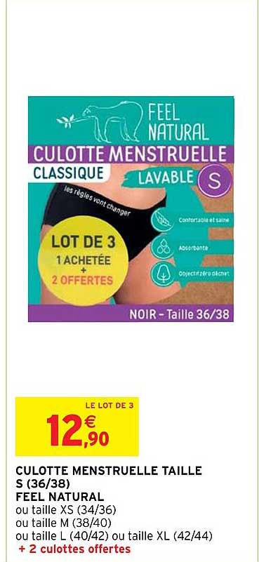 culotte menstruelle taill s feel natural