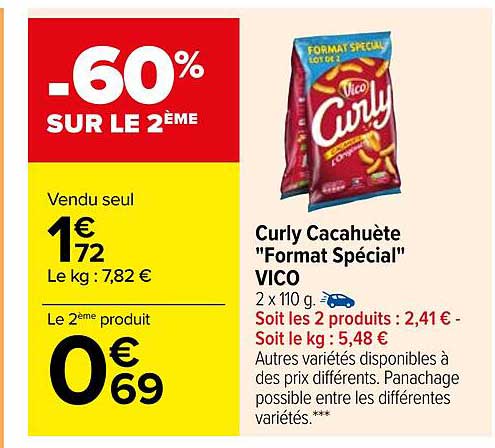 curly cacahuète "format spécial" vico