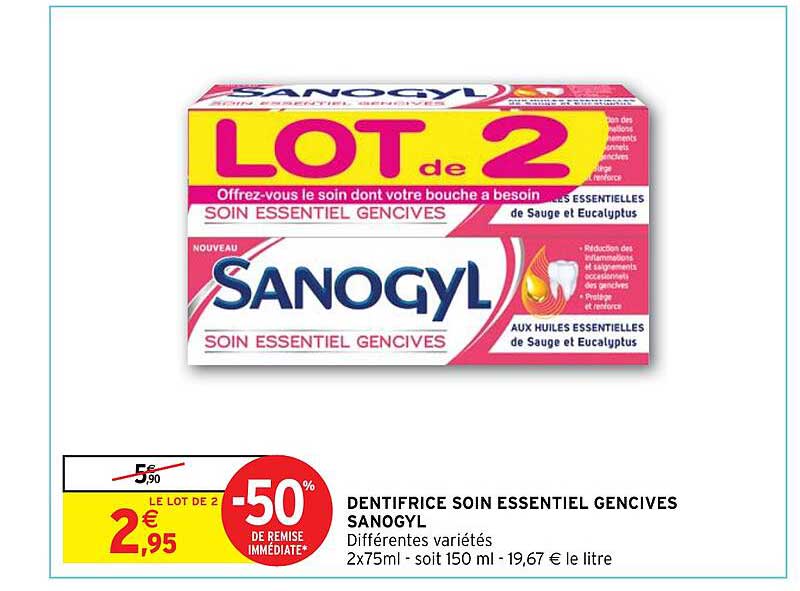 Dentifrice Soin Essentiel Gencives Sanogyl