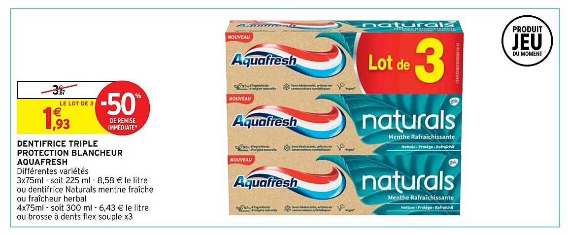 Dentifrice Triple Protection Blancheur Aquafresh