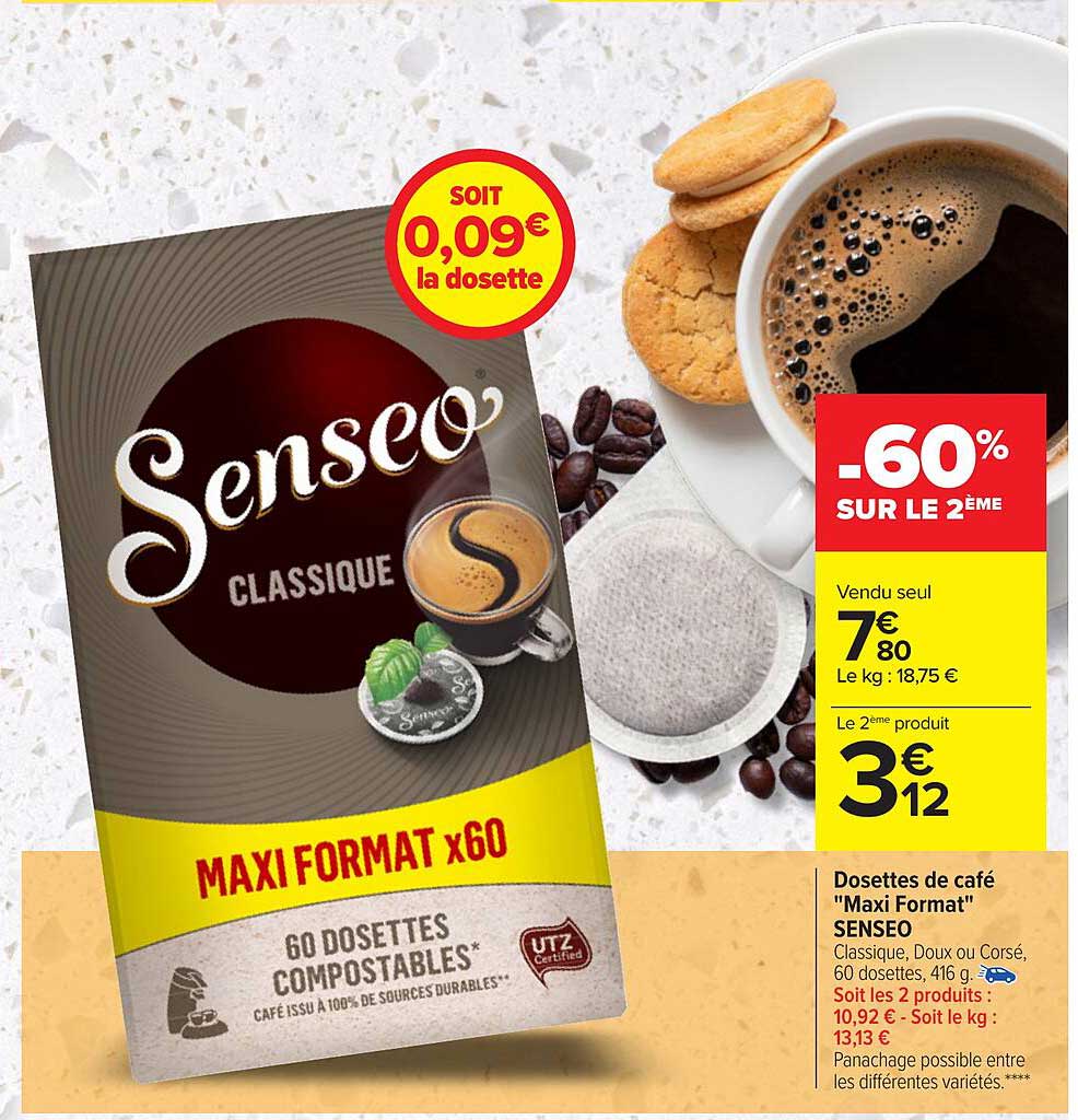 dosettes de café "maxi format" senseo