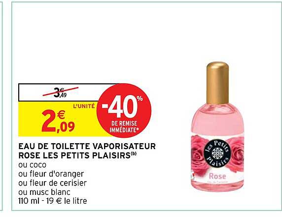 eau de toilette vaporisateur rose les petits plaisirs