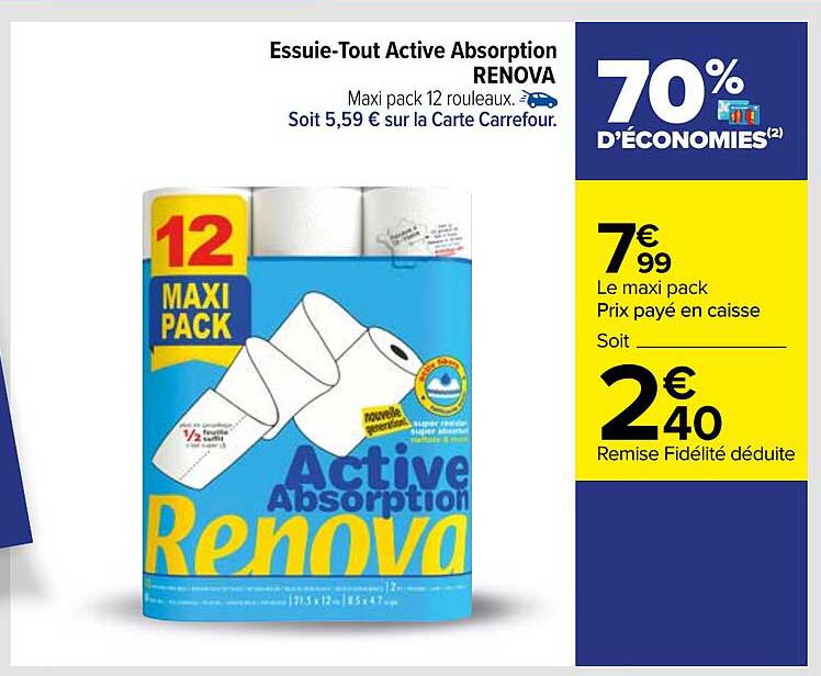 essuie-tout active absorption renova