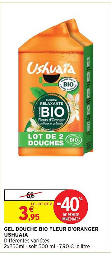 gel douche bio fleur d'oranger ushuaia