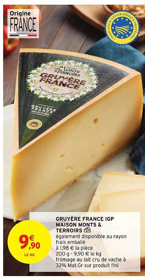 gruyère france igp maison monts & terroirs