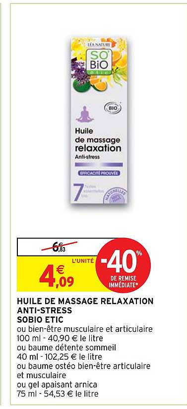huile de massage relaxation anti-stress sobio étic