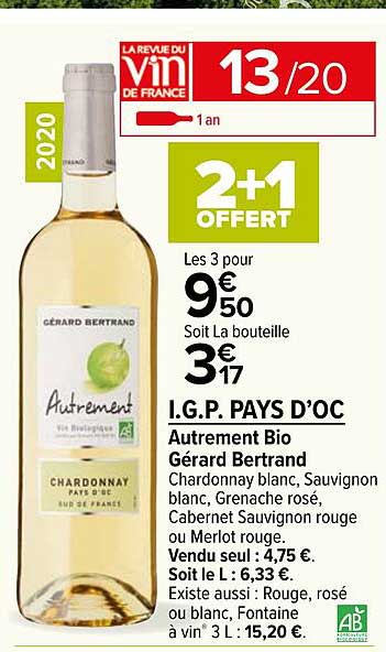 i.g.p. pays d'oc autrement bio gérard bertrand