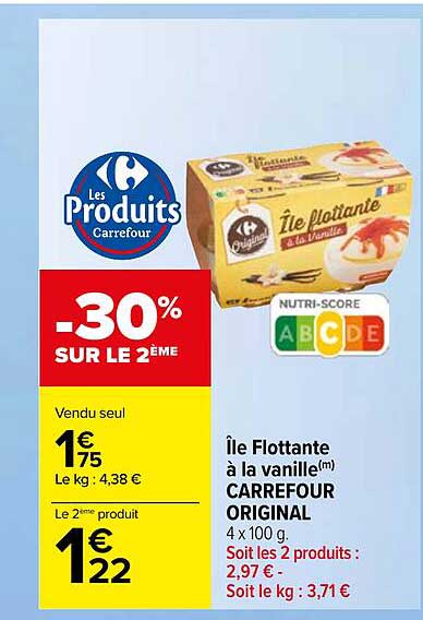 île flottante à la vanille carrefour original