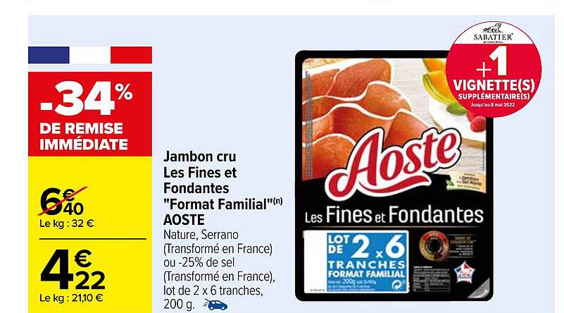 Jambon Cru Les Fines Et Fondantes "format Familial Aoste"
