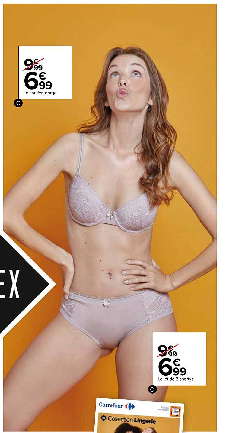 le soutien-gorge, le lot de 2 shortys