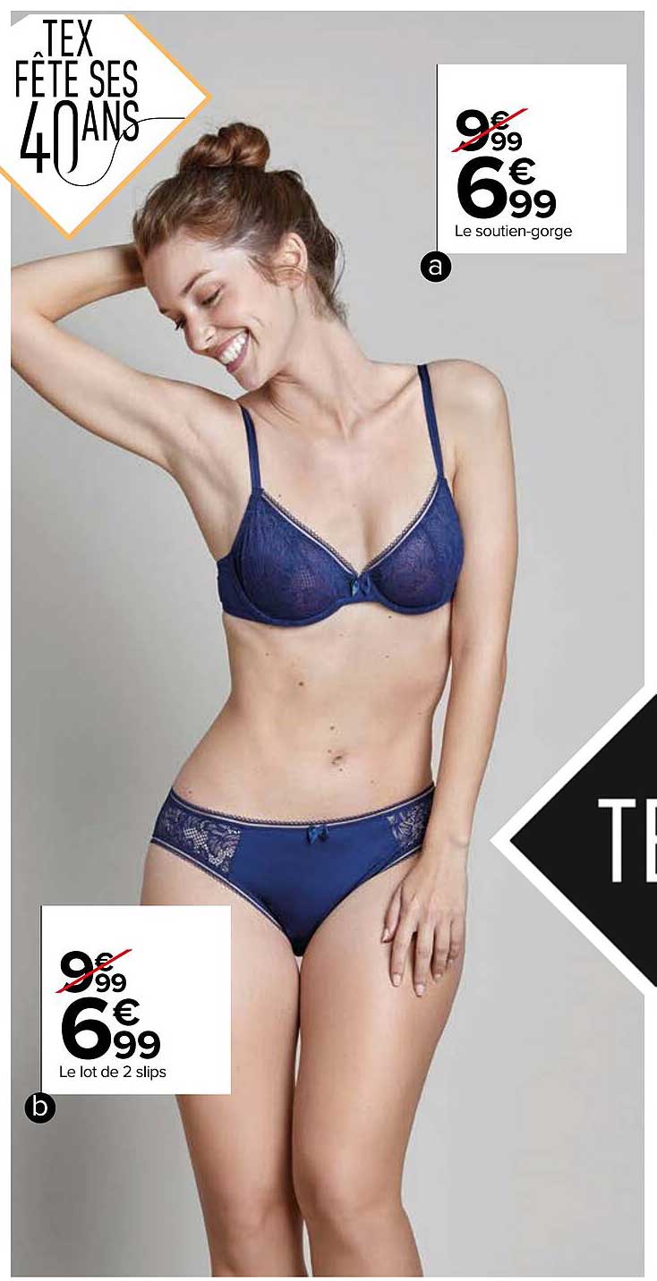 le soutien-gorge, le lot de 2 slips