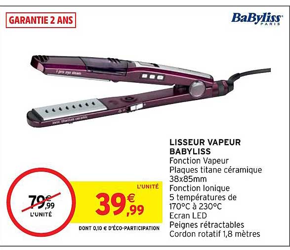 Lisseur Vapeur Babyliss