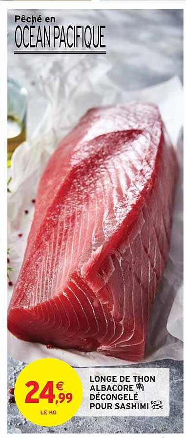 longe de thon albacore décongelé pour sashimi