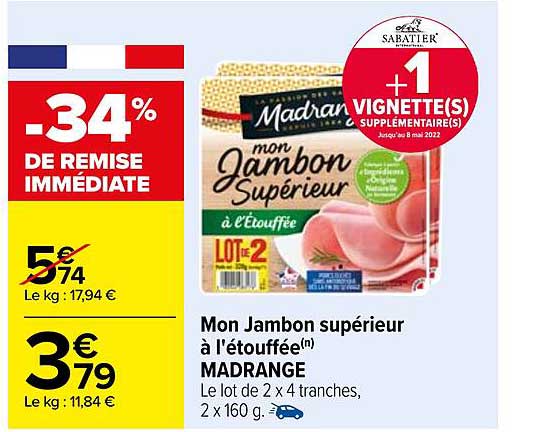 mon jambon supérieur à l'étouffée madrange