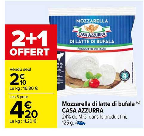 mozzarella di latte di bufala casa azzurra