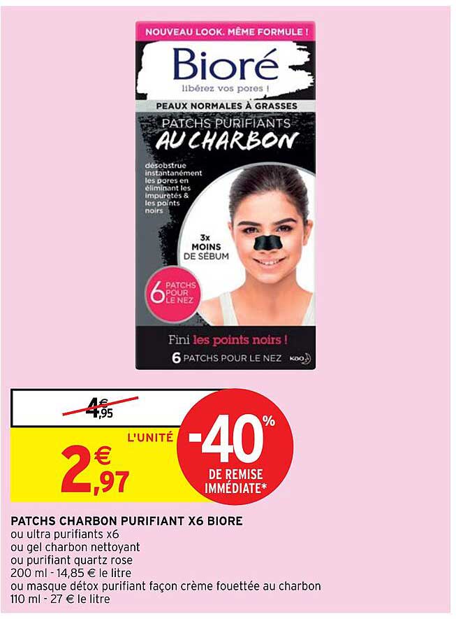 Patchs Charbon Purifiant X6 Bioré