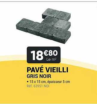 pavé vieilli gris noir