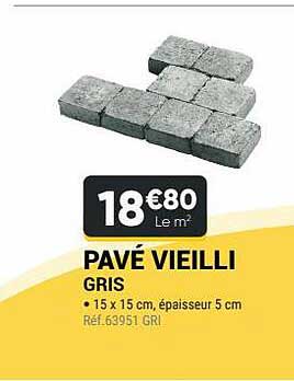pavé vieilli gris