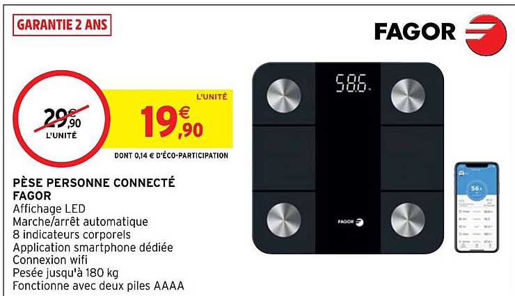 pèse personne connecté fagor