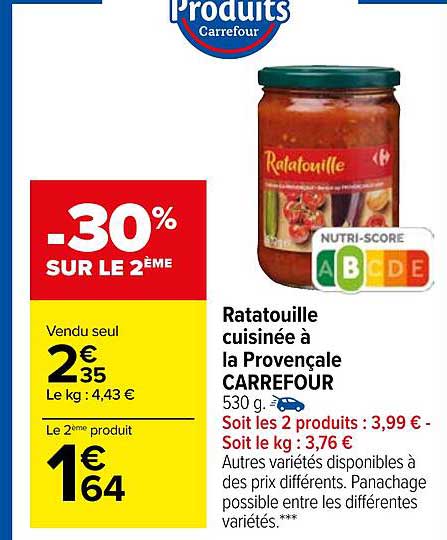 Ratatouille Cuisinée à La Provençale Carrefour