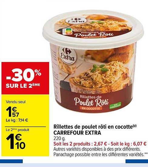 Rillettes De Poulet Rôti En Cocotte Carrefour Extra