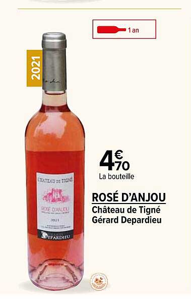 rosé d'anjou château de tigné gérand depardieu