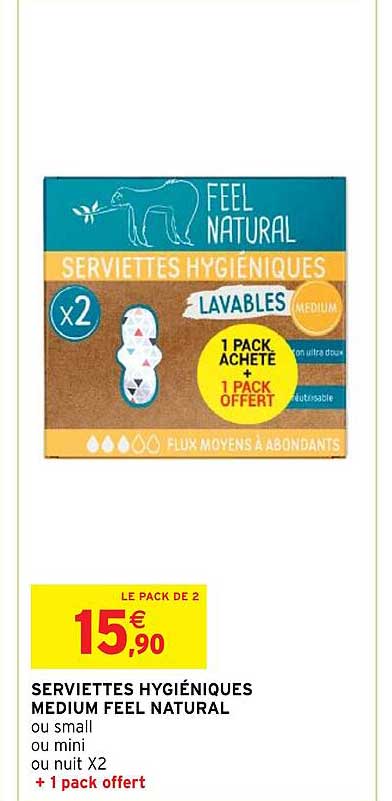 serviettes hygiéniques medium feel natural