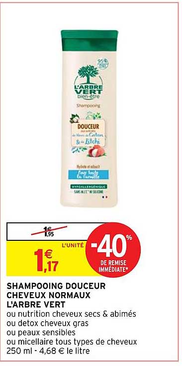 Shampooing Douceur Cheveux Normaux L'arbre Vert