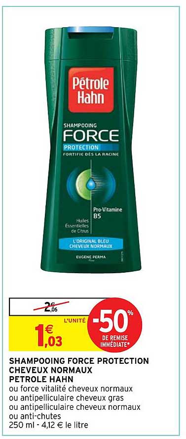 shampooing force protection cheveux normaux pétrole hahn