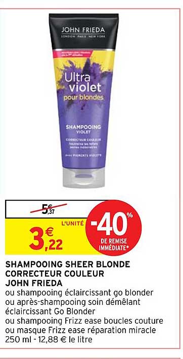 shampooing sheer blonde correcteur couleur john frieda