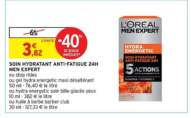soin hydratant anti-fatigue 24h men expert