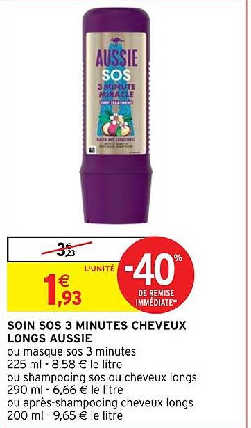 soin sos 3 minutes cheveux longs aussie