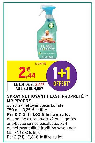 spray nettoyant flash propreté mr propre