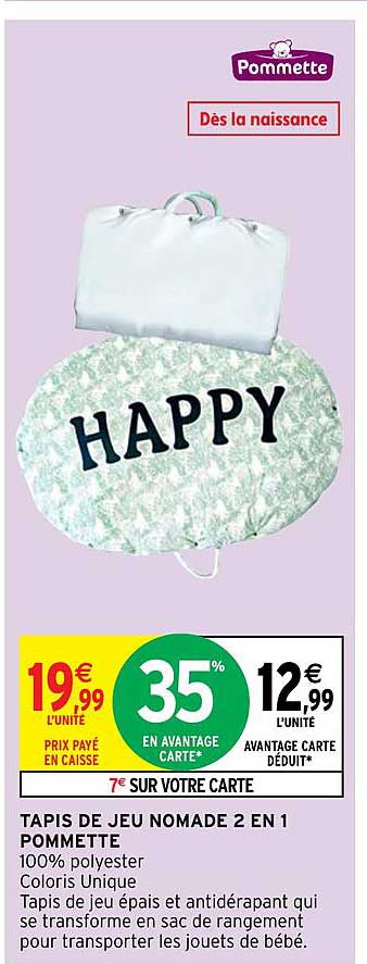 Tapis De Jeu Nomade 2 En 1 Pommette