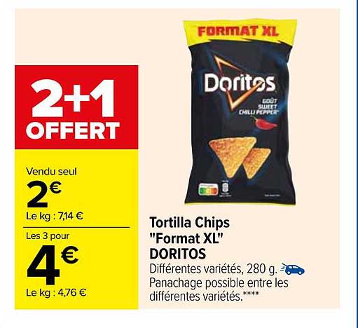 tortilla chips "format xl" doritos