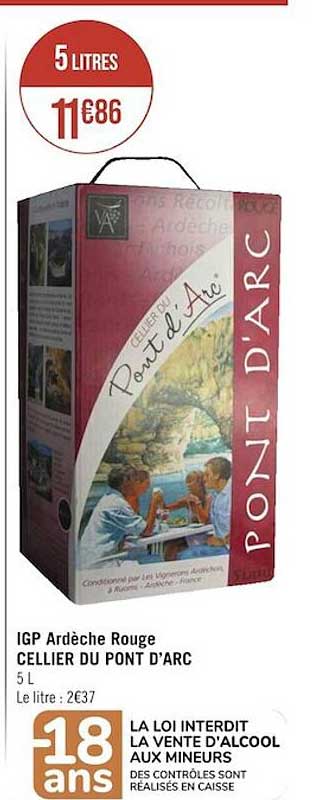 Igp Ardèche Rouge Cellier Du Pont D'arc