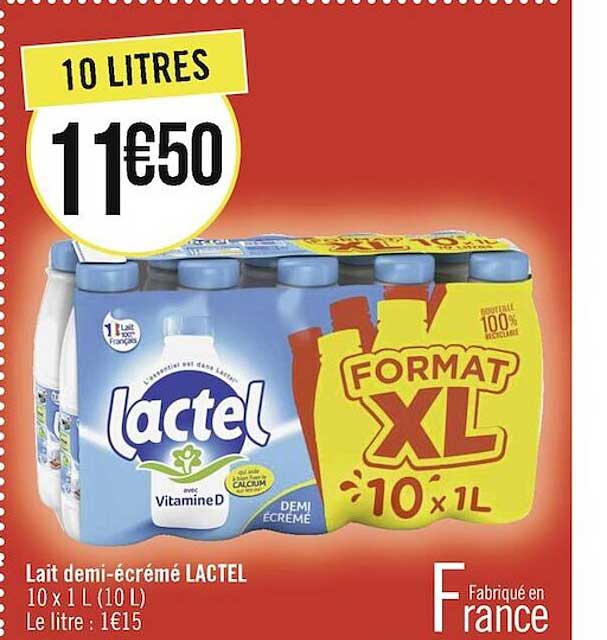 lait demi-écrémé lactel