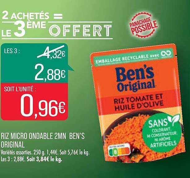riz micro ondable 2mn ben's original