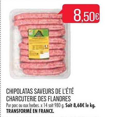 chipolatas saveurs de l'été charcuterie des flandres