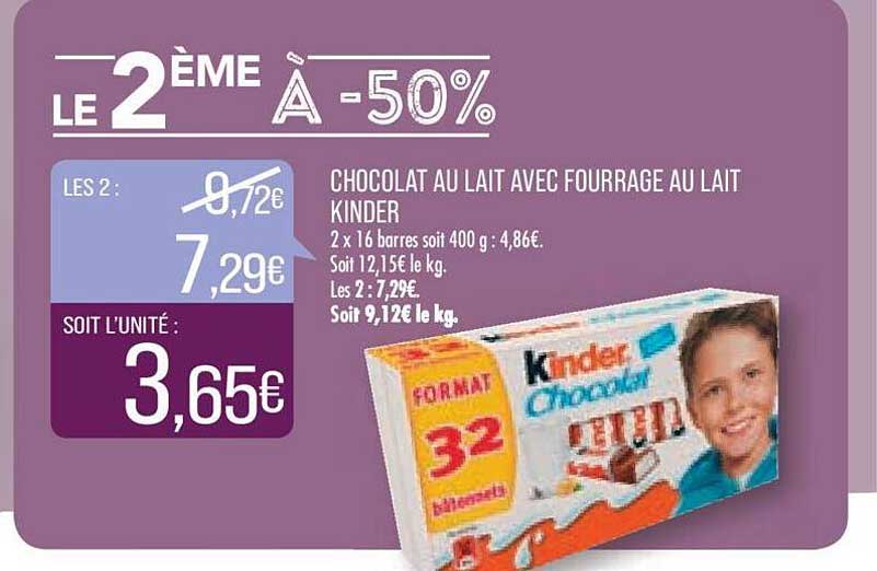 Chocolat Au Lait Avec Fourrage Au Lait Kinder